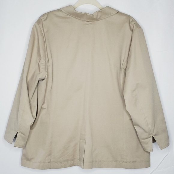 Eddie Bauer Cotton Twill Blazer Size 20 Khaki Button Front Jacket Pockets Preppy - Picture 6 of 15